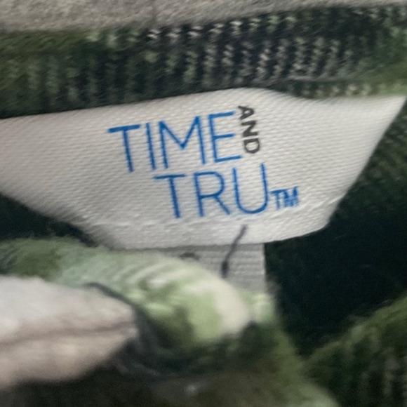 New Time and Tru Womens 3XL Long Sleeve Plaid Flannel Cotton Blend Hoodie - Picture 5 of 5